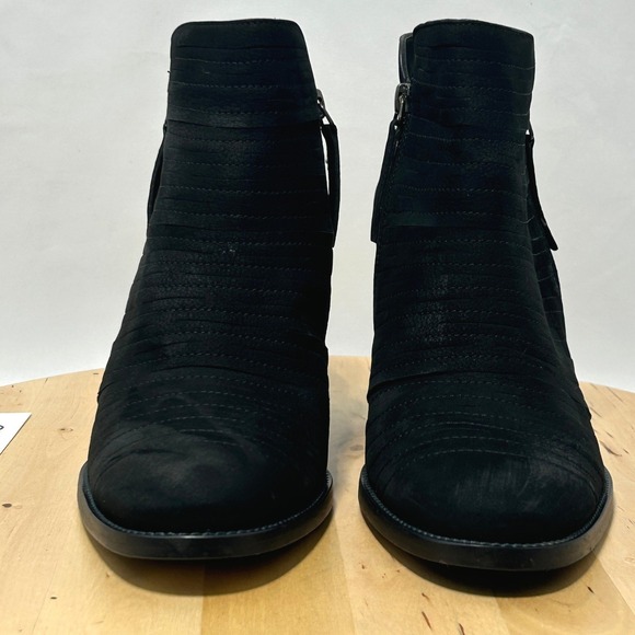 PAUL‎ GREEN Malibu Sliced Zip Chunky Black Nubuck Sisal Ankle Bootie - Size 6 - Picture 4 of 10